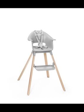 Gray Stokke Clikk High Chair with 5-Point Safety Harness